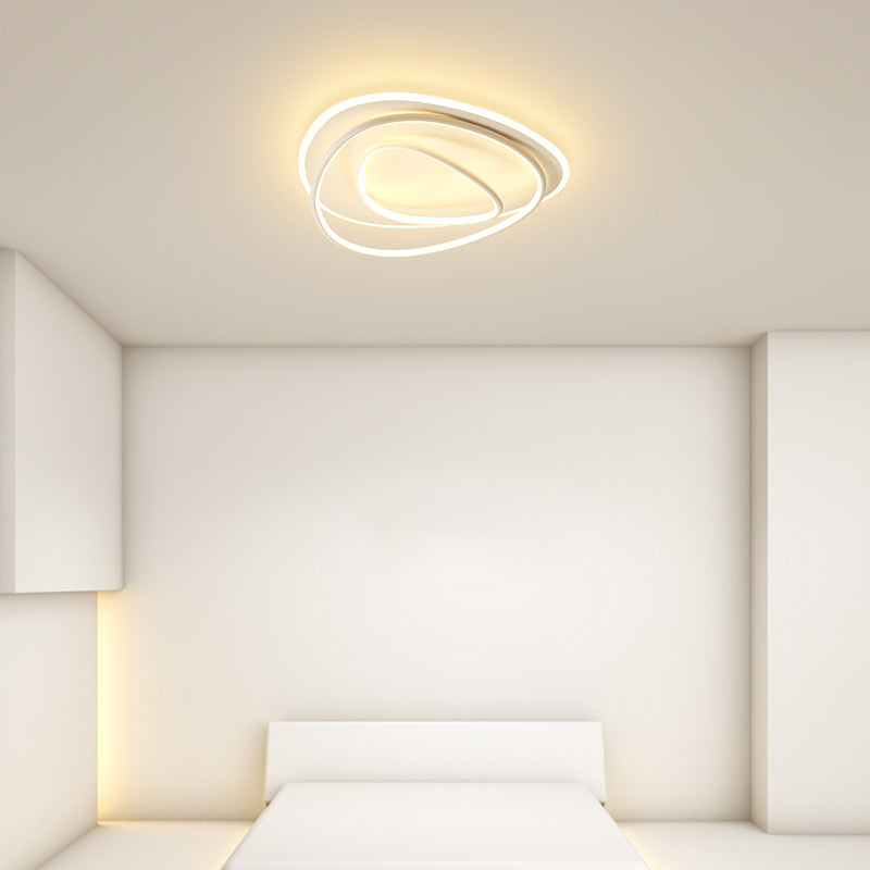 Modern Flush Mount Lamp 3 Heads Silicone Shade LED Ceiling Light for Bedroom