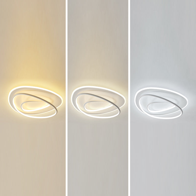 Modern Flush Mount Lamp 3 Heads Silicone Shade LED Ceiling Light for Bedroom