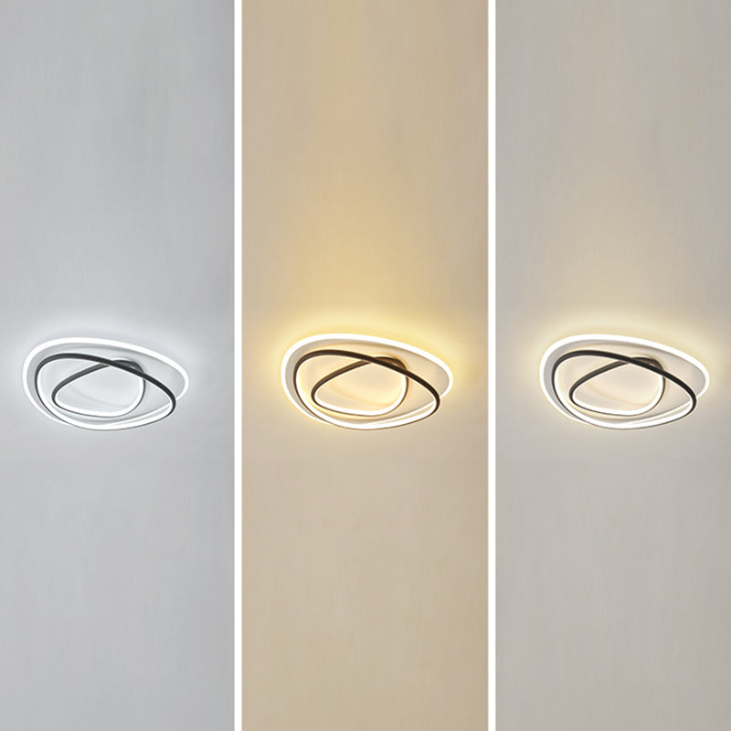 Modern Flush Mount Lamp 3 Heads Silicone Shade LED Ceiling Light for Bedroom