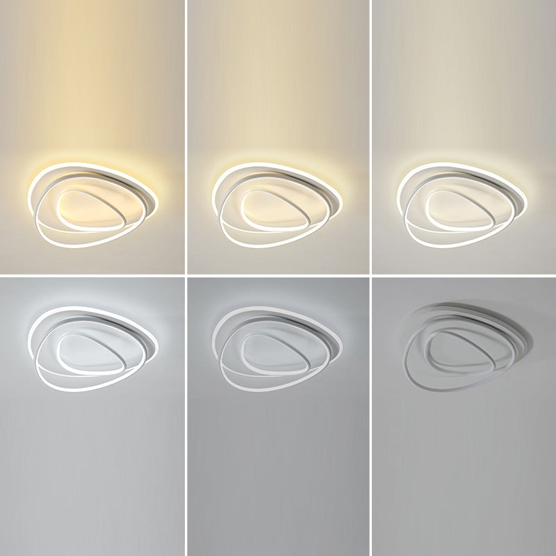 Modern Flush Mount Lamp 3 Heads Silicone Shade LED Ceiling Light for Bedroom
