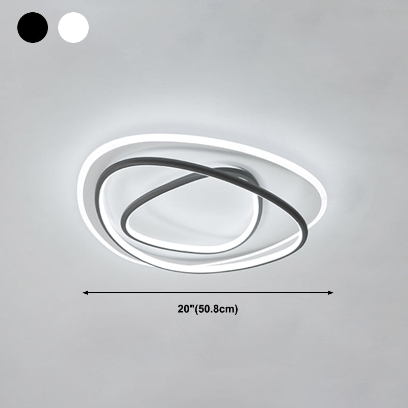 Modern Flush Mount Lamp 3 Heads Silicone Shade LED Ceiling Light for Bedroom