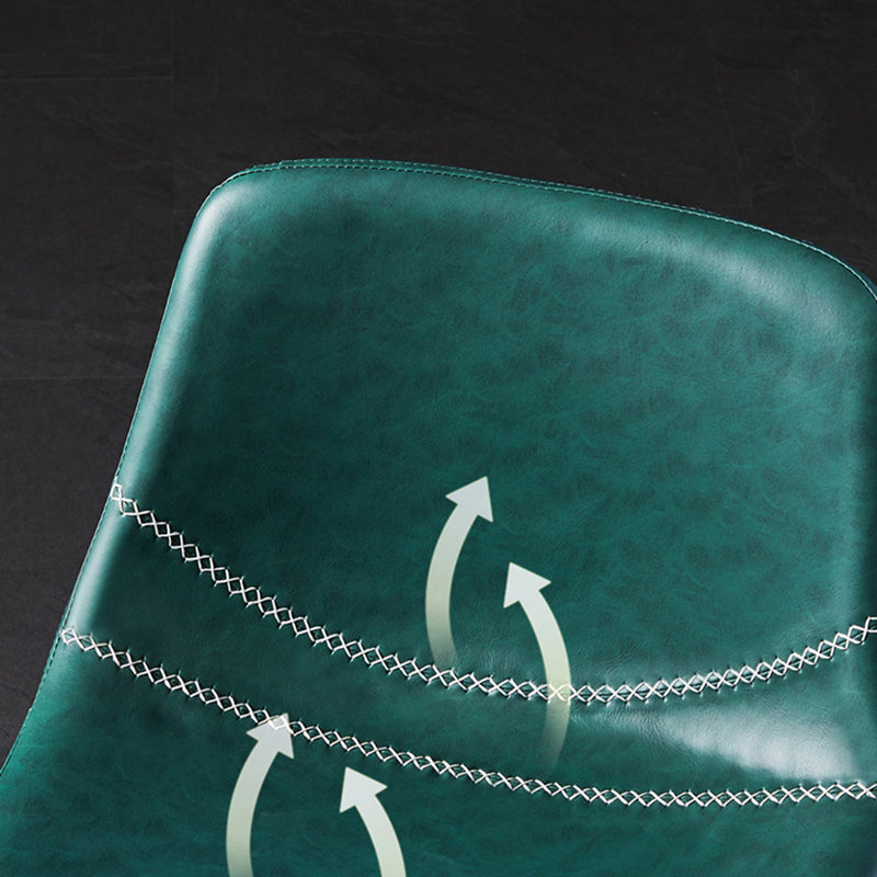 Modern Armless Backrest Counter Stool Iron Household Bar Stool with Leather Cushion