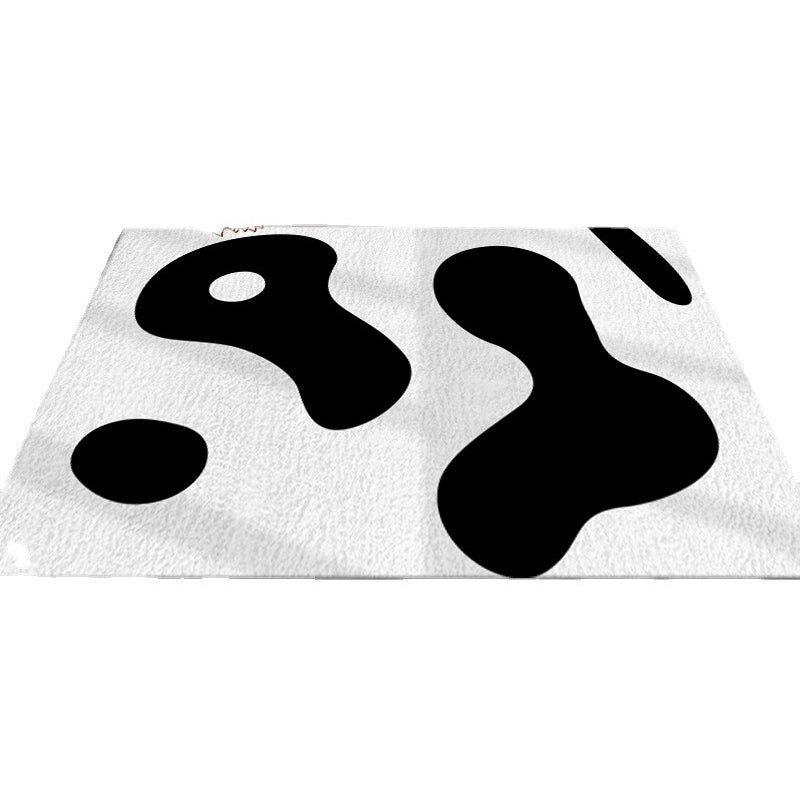 Modern Black and White Rug Geometry Area Carpet Stain-Resistant Non-Slip Backing Rug