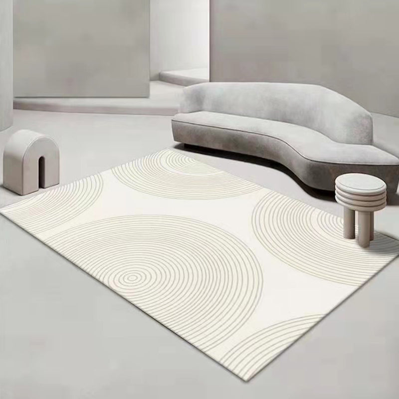 Nordic Style Rug Polyester Color Block Carpet Non-Slip Backing Rug for Bedroom