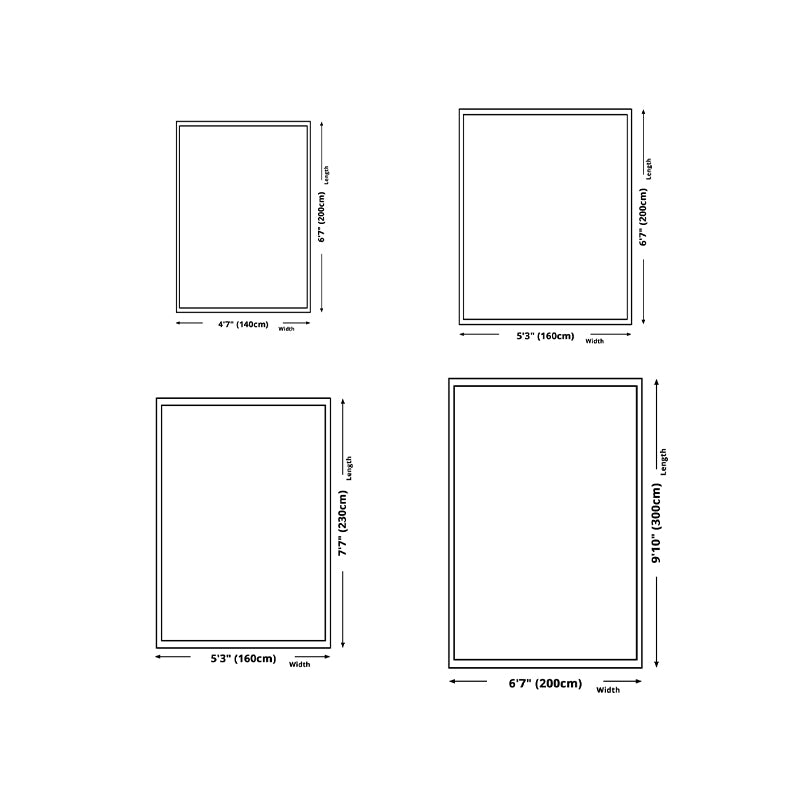 Nordic Style Rug Polyester Color Block Carpet Non-Slip Backing Rug for Bedroom