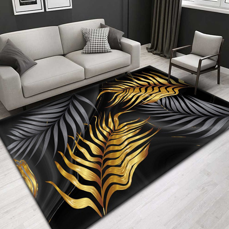 Flower Plant Rug Area Carpet Easy Care Machine Washable Indoor Rug for Decoration