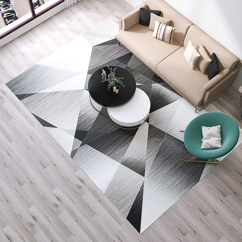 Dark Gold Rug Polyester Geometric Patterns Rug Stain Resistant Rug for Drawing Room