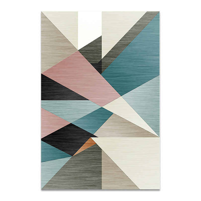 Dark Gold Rug Polyester Geometric Patterns Rug Stain Resistant Rug for Drawing Room