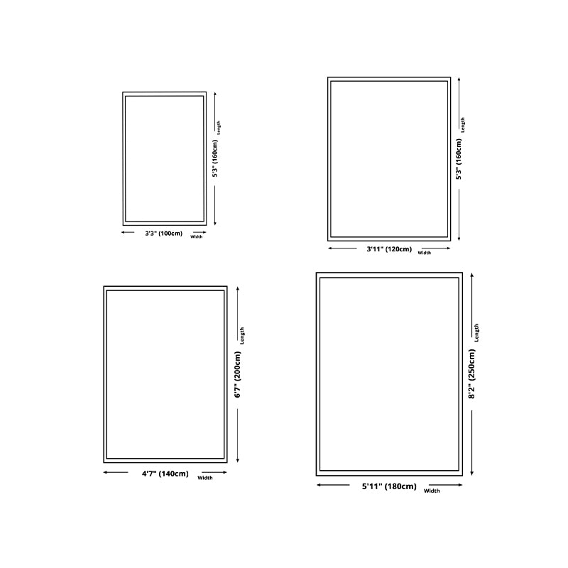 Black Pattern Rug Polyeter Simple Rug Stain Resistant Rug for Living Room