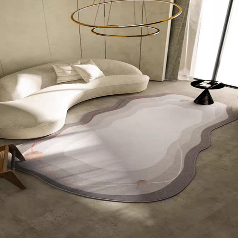 Dark Brown Casual Rug Polyester Circle Rug Stain Resistant Rug for Home Decoration