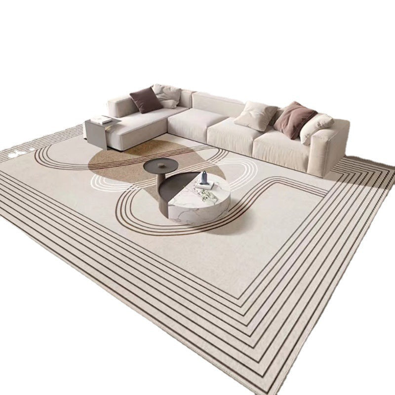 Brown Modern Rug Polyester Striped Rug Washable Indoor Rug for Living Room
