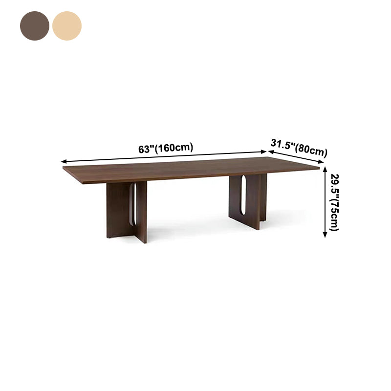 Solid Wood Modern Rectangle Table Wood Top Table for Dining Room