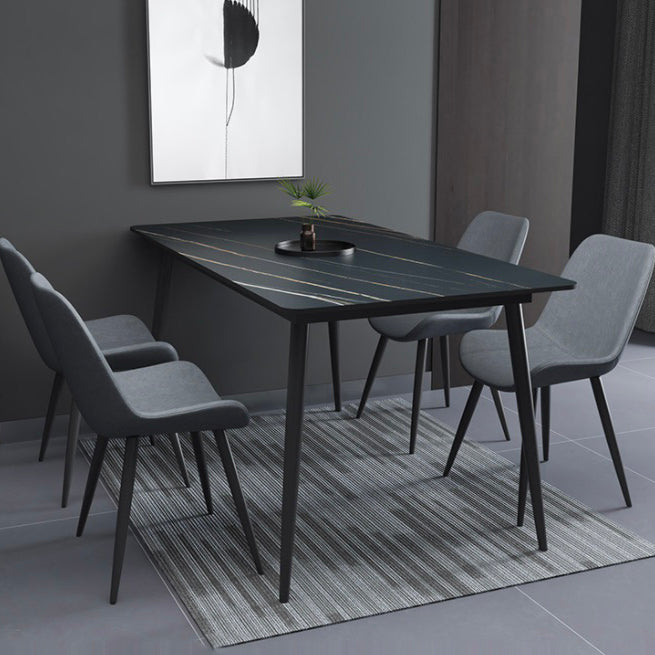 Mesa de comedor rectangular Estilo industrial 4 patas Base Mesa de piedra sinterizada para el hogar