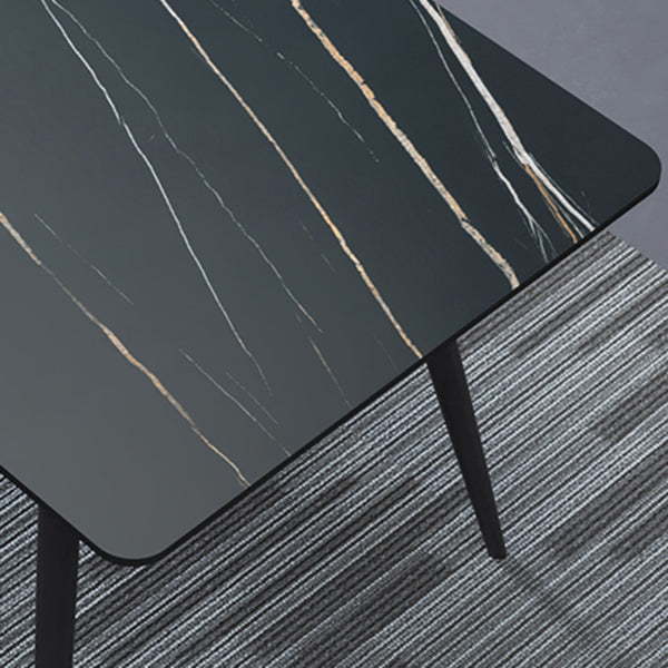 Mesa de comedor rectangular Estilo industrial 4 patas Base Mesa de piedra sinterizada para el hogar