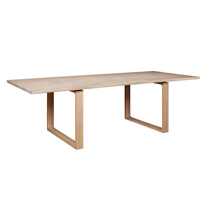 Solid Wood Contemporary Rectangular Table Wood Top Dining Table with Sled Base