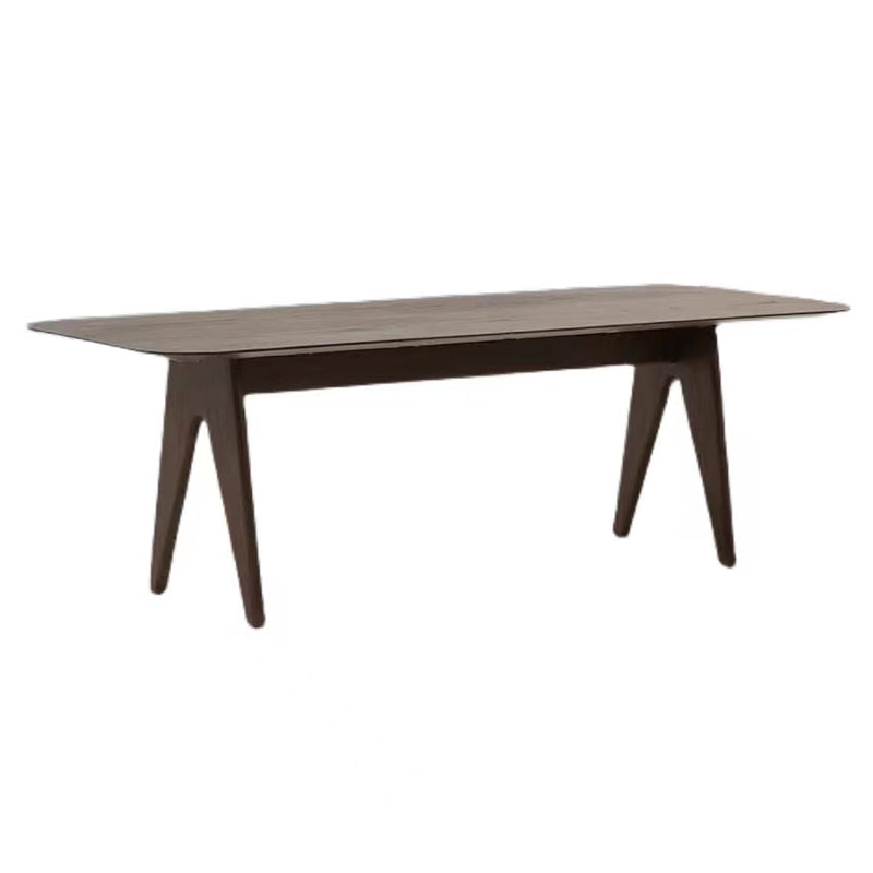 Mesa rectangular contemporánea de madera maciza mesa de madera marrón con 4 patas
