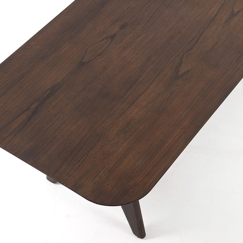 Mesa rectangular contemporánea de madera maciza mesa de madera marrón con 4 patas