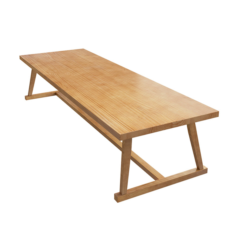 Tavolo rettangolare contemporaneo in legno massiccio tavolo da pranzo in legno con cavalletto