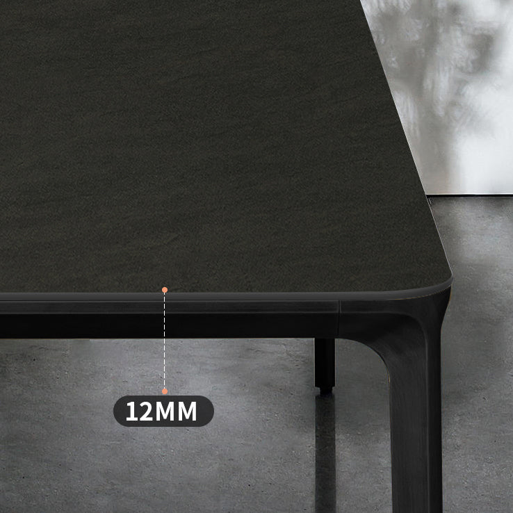 Tavolo da pranzo in pietra sinterizzato in stile industriale 4 gambe tavolo rettangolo di base per casa in nero