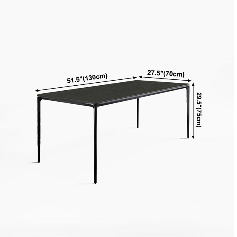 Tavolo da pranzo in pietra sinterizzato in stile industriale 4 gambe tavolo rettangolo di base per casa in nero