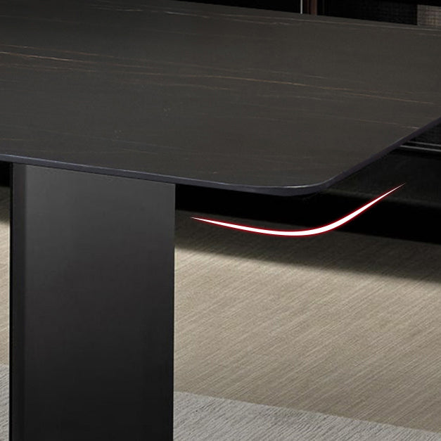 Metal Traditional Luxury Rectangle Table Sintered Stone Dining Table for Home