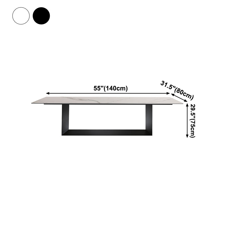 Metal Traditional Luxury Rectangle Table Sintered Stone Dining Table for Home