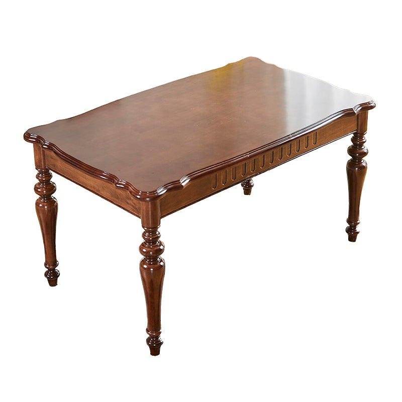 Mid-Century Dining Table Rectangle Solid Wood 4 Legs Dining Table for Home Use