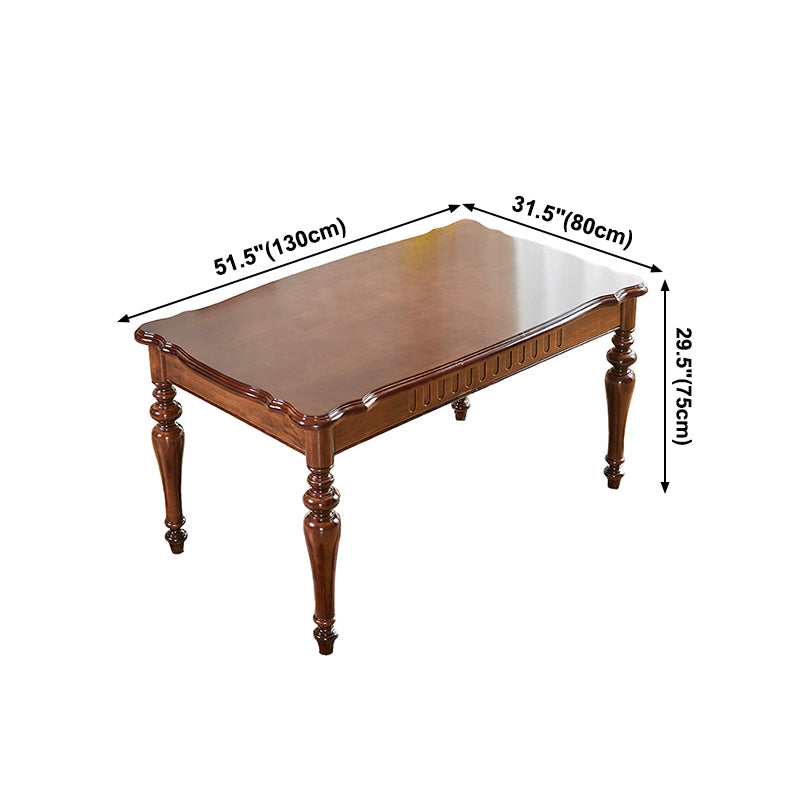 Mid-Century Dining Table Rectangle Solid Wood 4 Legs Dining Table for Home Use