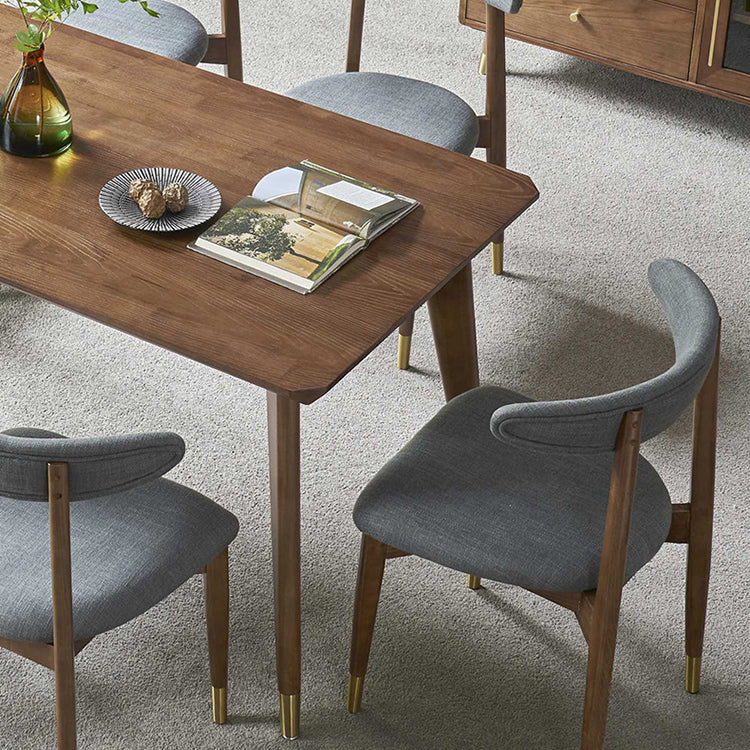 Traditional Luxury Dining Table Rectangle Solid Wood Dining Table with 4 Legs for Home