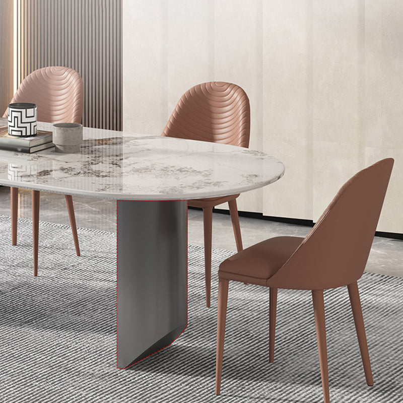 Metalen traditionele luxe ovale tafel Gesinterde stenen tafel voor eetkamer