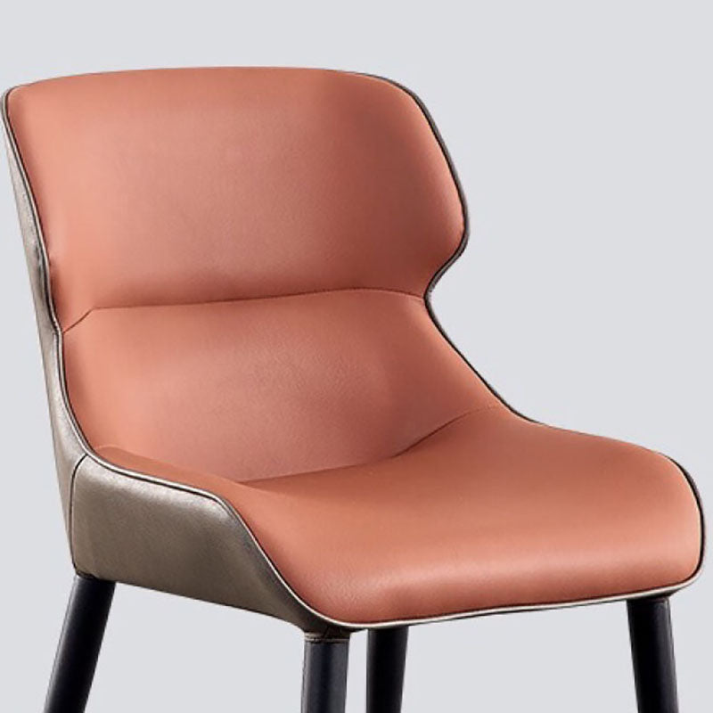 Contemporary Style Leather Dining Side Chairs Wingback Arm Chairs (Set of 4)