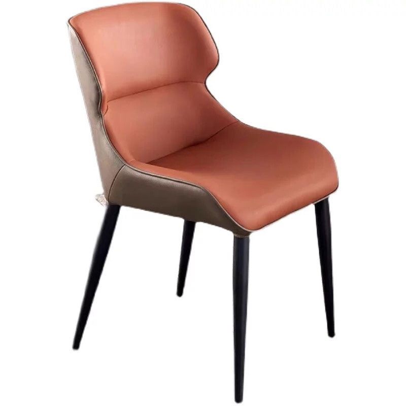 Contemporary Style Leather Dining Side Chairs Wingback Arm Chairs (Set of 4)