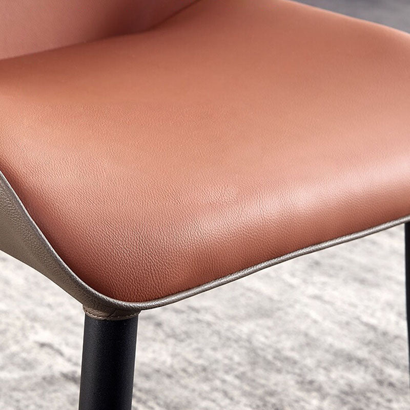 Contemporary Style Leather Dining Side Chairs Wingback Arm Chairs (Set of 4)