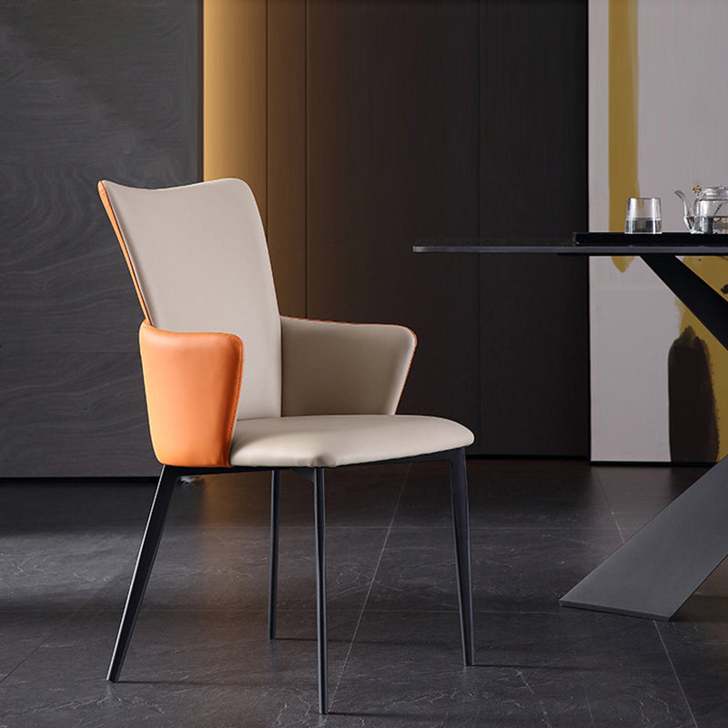 Chaise de salle à manger en métal moderne, chaises de salle à manger en simili cuir pour utilisation au restaurant