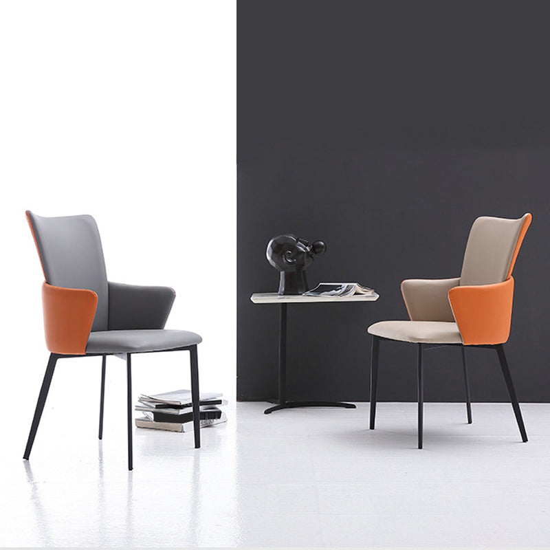 Chaise de salle à manger en métal moderne, chaises de salle à manger en simili cuir pour utilisation au restaurant