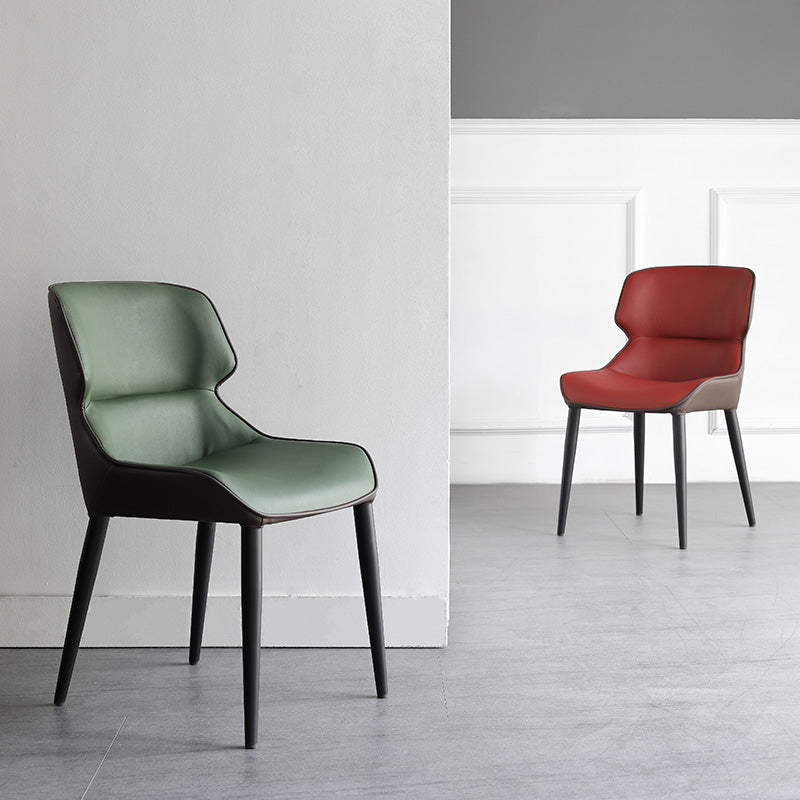 Chaises de salle à manger modernes en cuir PU, fauteuils de salle à manger en métal pour usage domestique