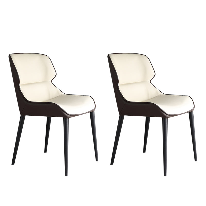 Chaises de salle à manger modernes en cuir PU, fauteuils de salle à manger en métal pour usage domestique