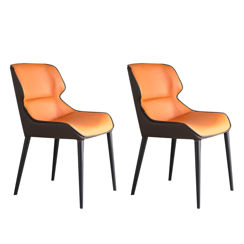 Chaises de salle à manger modernes en cuir PU, fauteuils de salle à manger en métal pour usage domestique