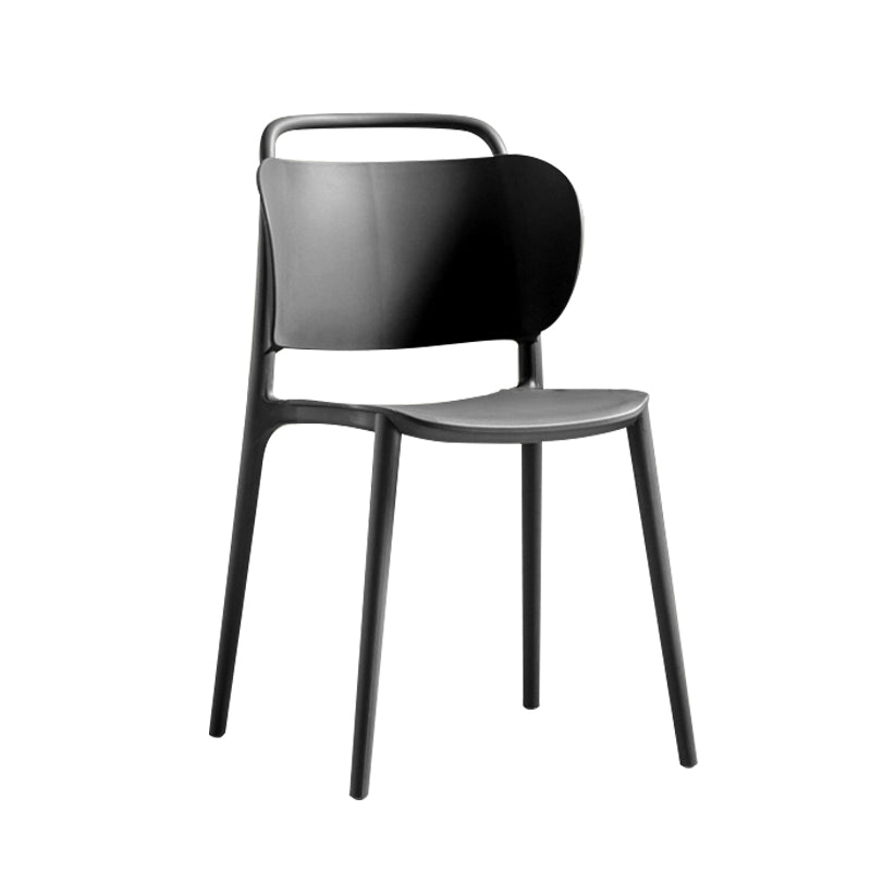 Silla de comedor de plástico de estilo contemporáneo, silla lateral sin brazos para cocina