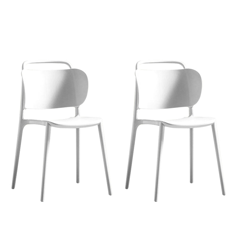 Silla de comedor de plástico de estilo contemporáneo, silla lateral sin brazos para cocina