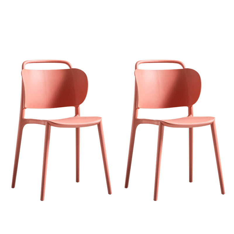 Silla de comedor de plástico de estilo contemporáneo, silla lateral sin brazos para cocina