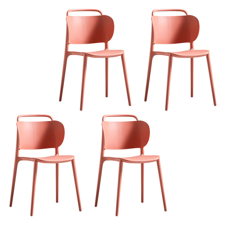 Silla de comedor de plástico de estilo contemporáneo, silla lateral sin brazos para cocina