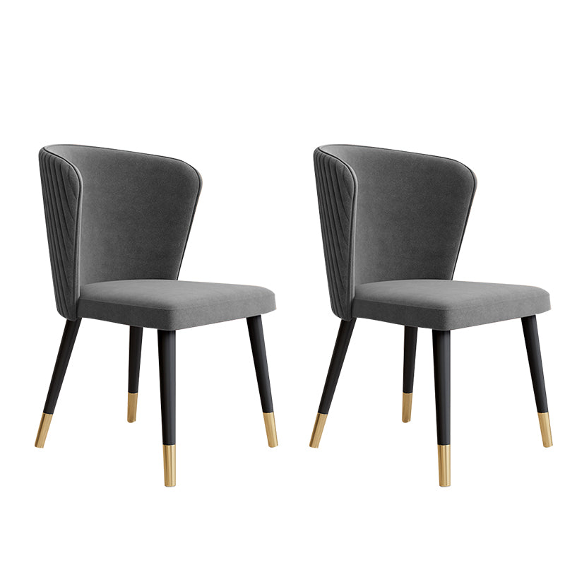 Sillas sin brazos de comedor de madera Glam, sillas de comedor de terciopelo para uso en restaurantes