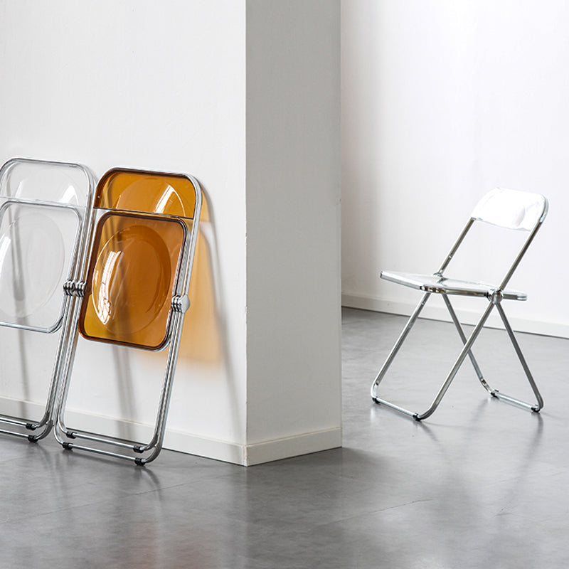 Silla de comedor plegable moderna, sillas de comedor de metal sin brazos para uso en restaurantes