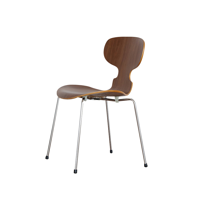 Silla de comedor de metal moderno, silla lateral de comedor de madera para uso en restaurantes