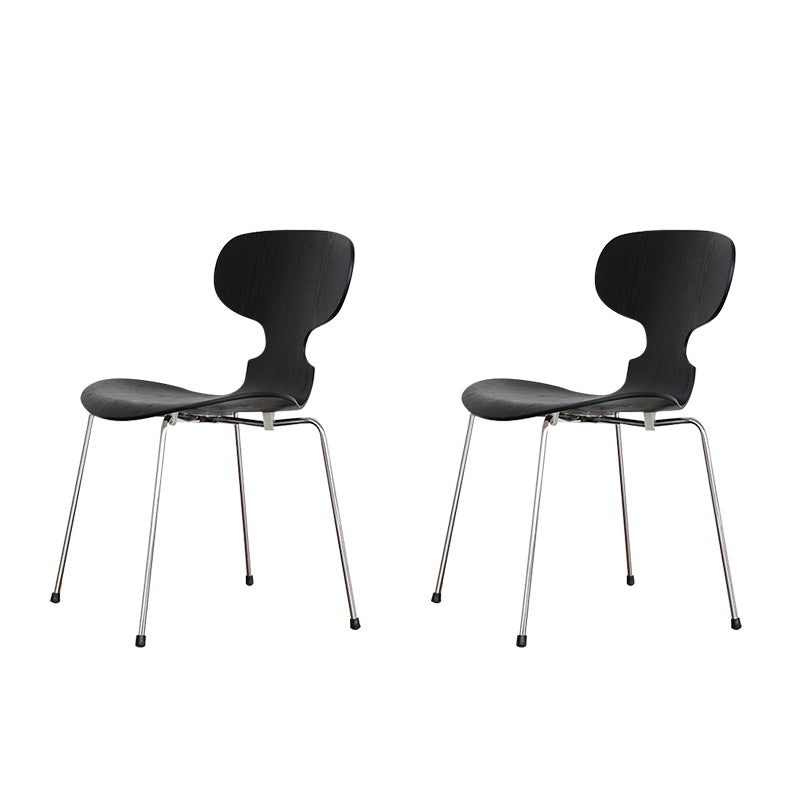 Silla de comedor de metal moderno, silla lateral de comedor de madera para uso en restaurantes