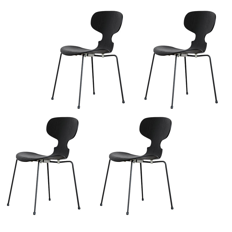 Silla de comedor de metal moderno, silla lateral de comedor de madera para uso en restaurantes
