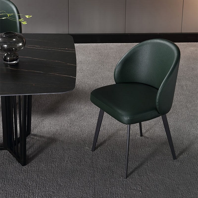 Silla de comedor de estilo moderno, silla auxiliar de cocina sin brazos con patas de metal