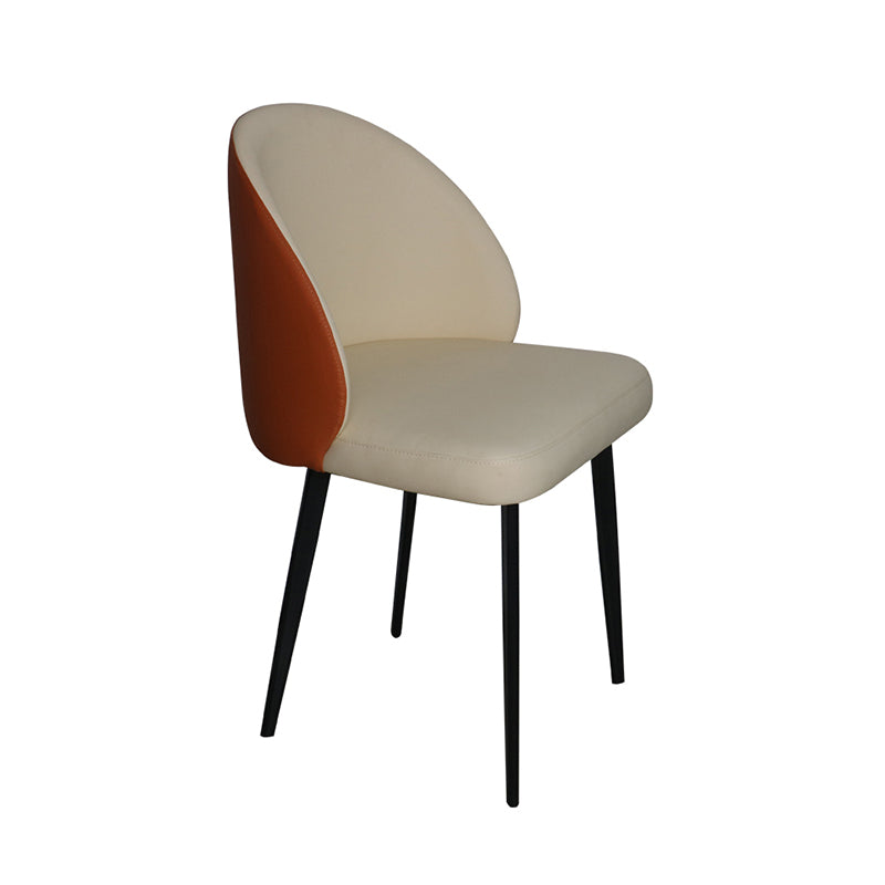 Silla de comedor de estilo moderno, silla auxiliar de cocina sin brazos con patas de metal