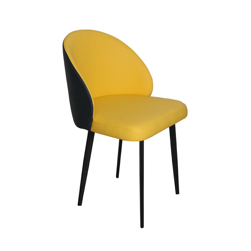 Silla de comedor de estilo moderno, silla auxiliar de cocina sin brazos con patas de metal
